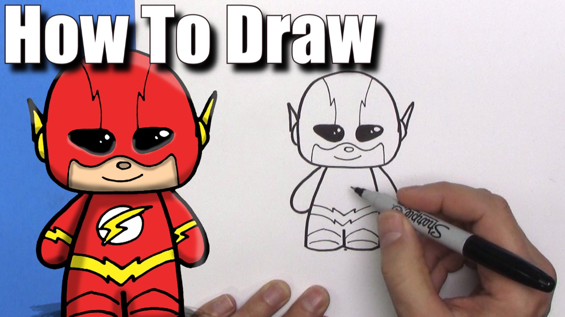 1920x1080 How To Draw A Cute Cartoon The Flash