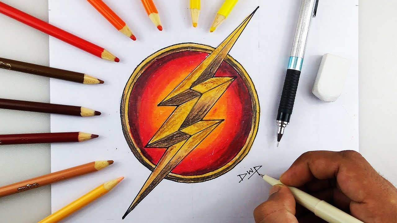 1280x720 How To Draw The Flash Logo Symbol Step By Step Easy For Kids