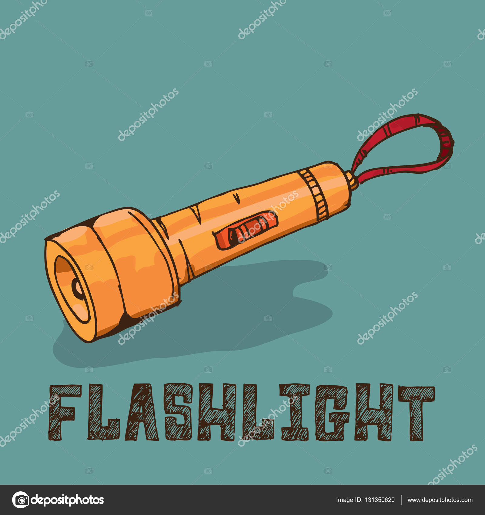 1600x1700 Travel Flashlight Drawing Graphic Design Objects Stock Vector
