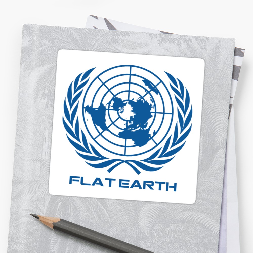 1000x1000 Flat Earth Map Logo Stickers By Flatearth1111 Redbubble