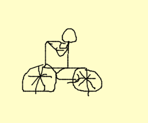 300x250 Stick Man Riding Bike W Flat Tire