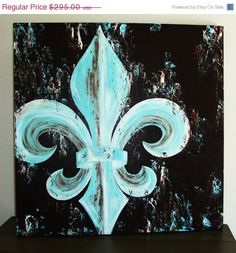 236x253 Fleur De Lis Acrylic Painting