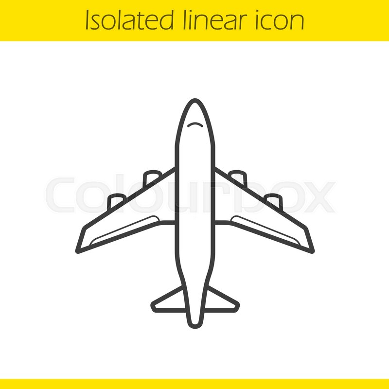 800x800 Plane Linear Icon. Thin Line Illustration. Airplane Flight Contour