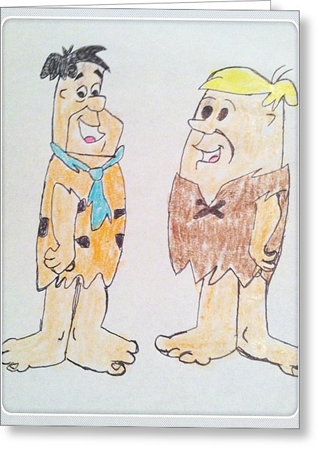 455x646 Fred Flintstone Barney Rubble The Flintstones Drawing By Michael