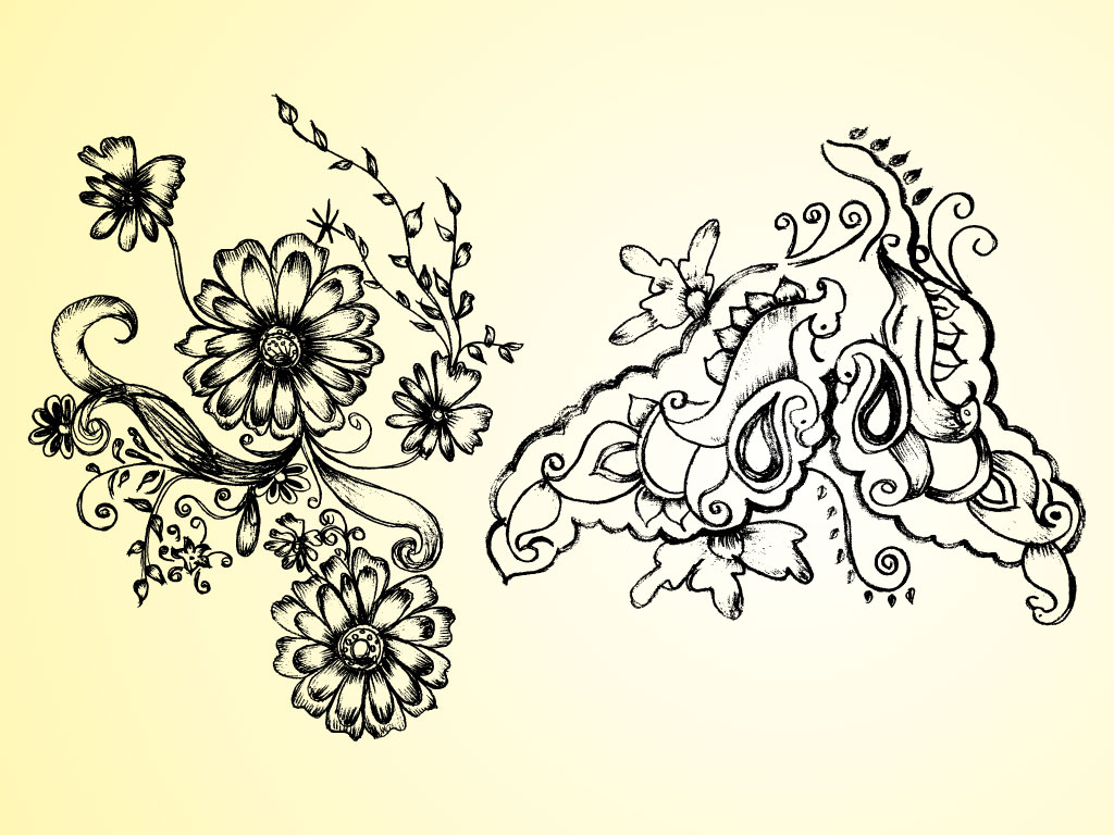 1024x768 Nature Floral Drawing