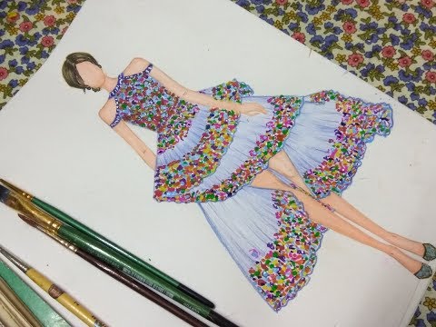 480x360 How To Sketch Floral Print Dress