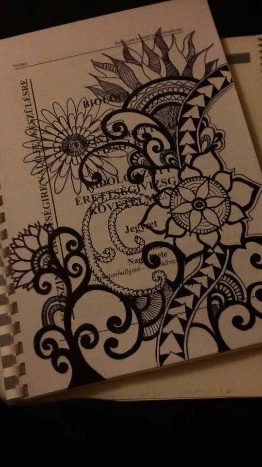 540x960 Study Hard. Notebook Decor. Floral Print Drawing. Drawings