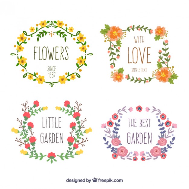 626x626 Hand Drawn Floral Wreaths Vector Free Download