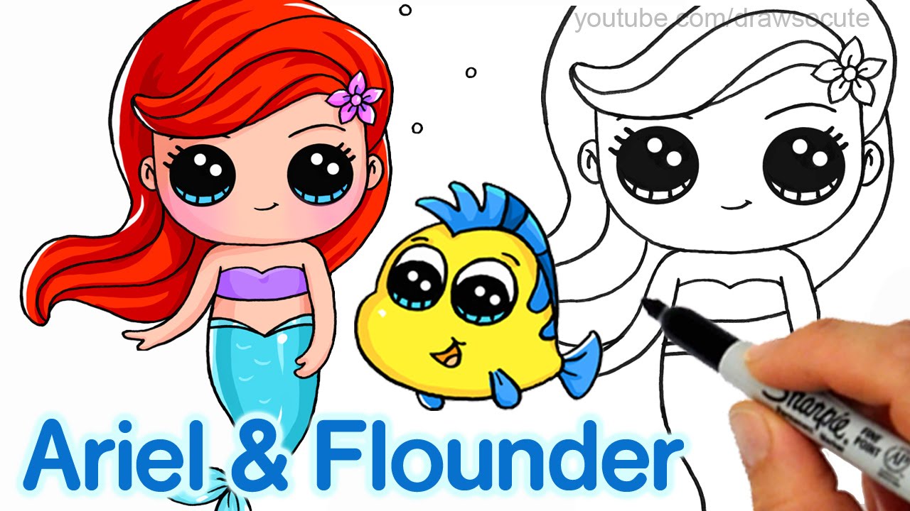 1280x720 How To Draw Little Mermaid Ariel Easy