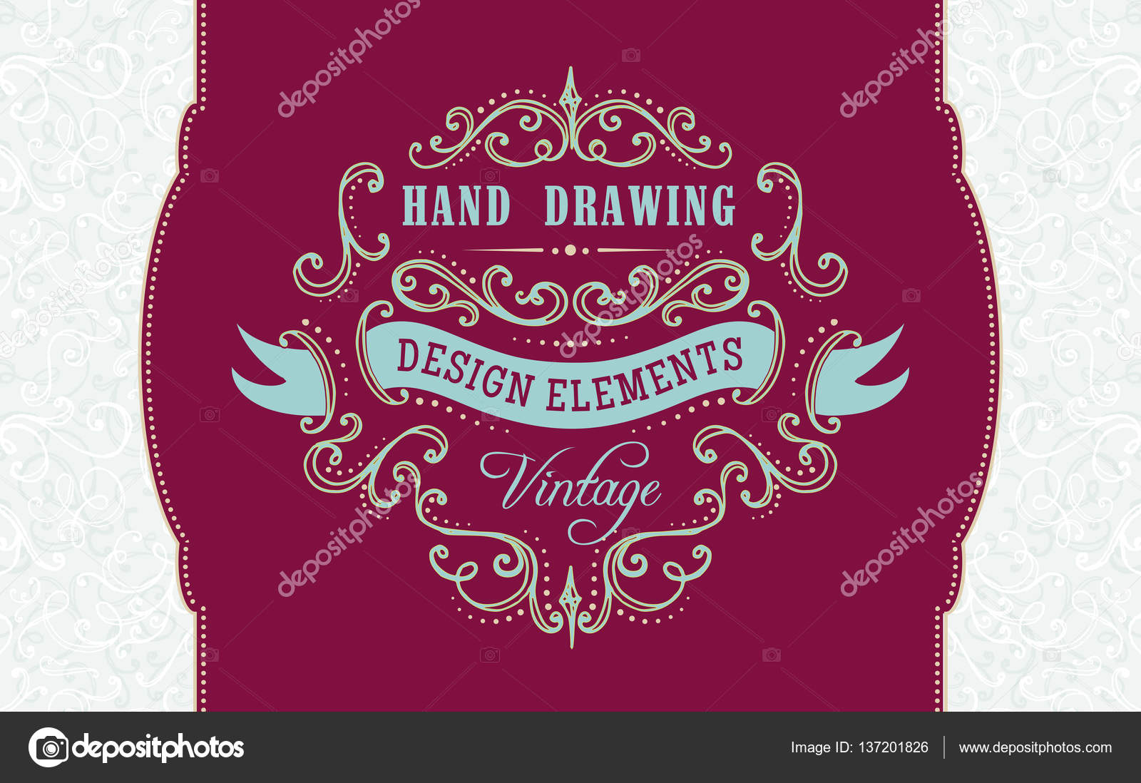 1600x1098 Hand Drawing Vintage Flourishes And Frames. Stock Vector