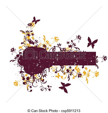 447x470 Flower Banner Vectors