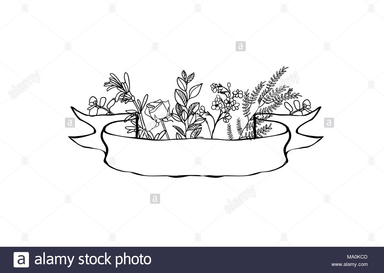 1300x926 Hand Drawn Vector Vintage Floral Banners. Sketch Ink Illustration