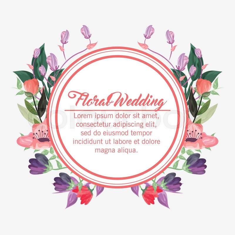 800x800 Floral Wedding Represented By Flowers Icon Around Circle Over
