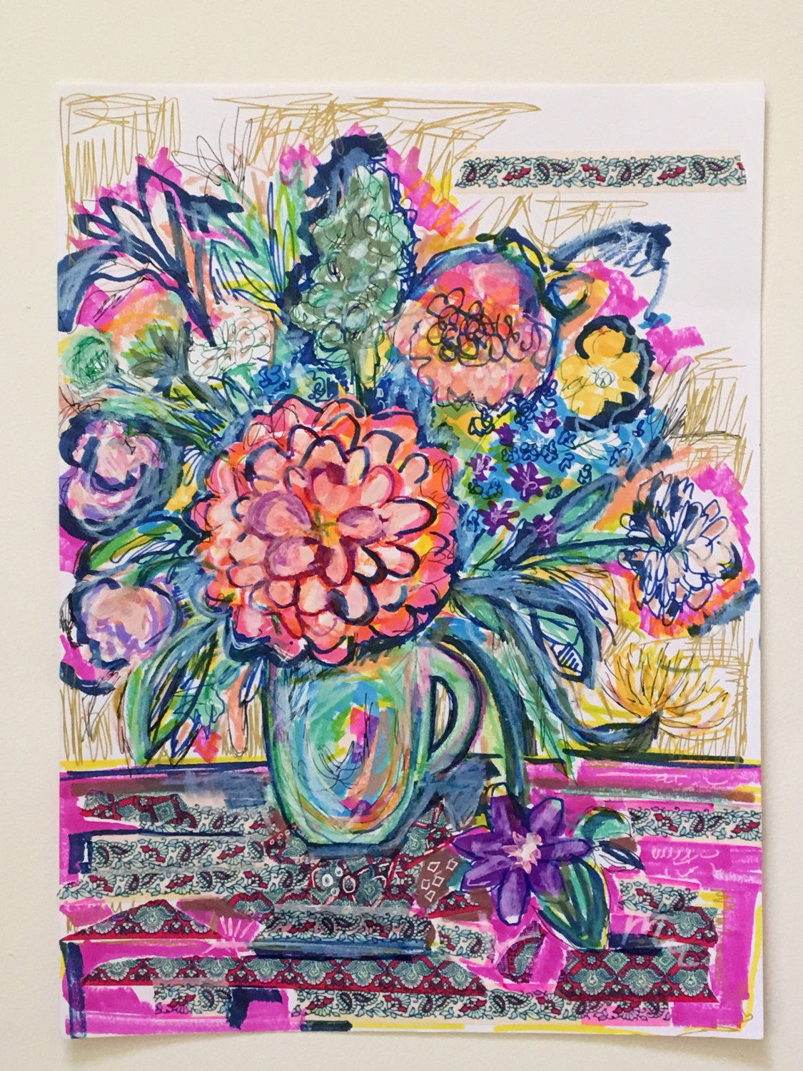 1125x1500 Flower Abstract, Floral Abstract, Flower Collage, Contemporary