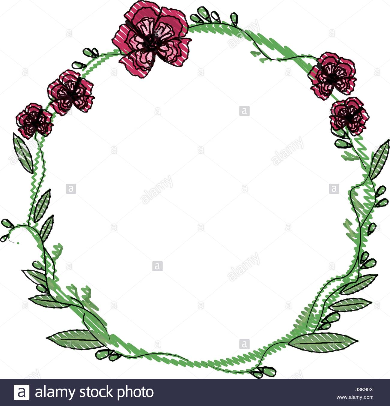 1300x1353 Drawing Floral Wreath Flowers Decoration Stock Vector Art