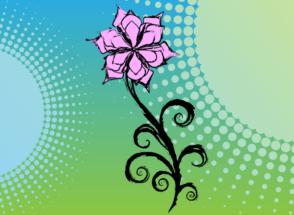 1024x750 Flower Drawing