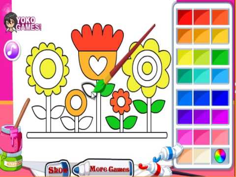 480x360 Kids Coloring Book Flower Drawing Game For Kids
