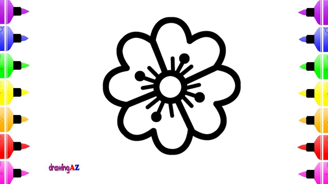 1280x720 How To Draw Flowers For Kids Drawing And Coloring Page Coloring