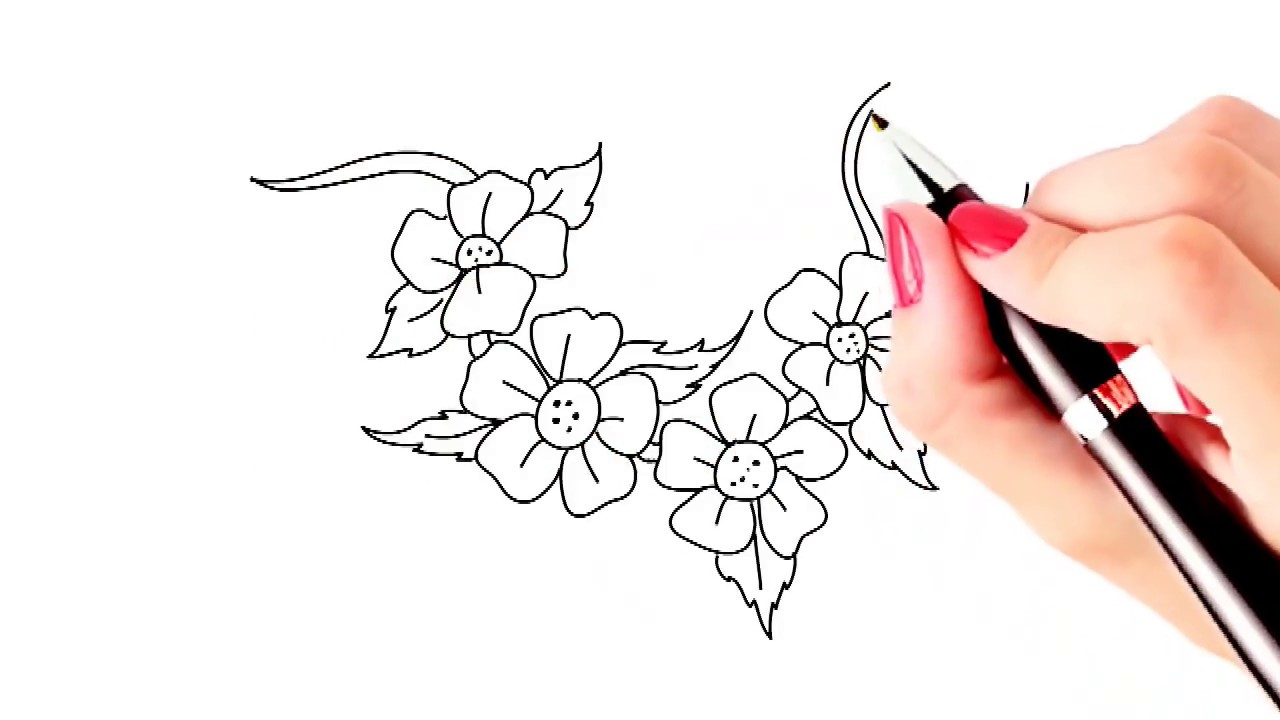 1280x720 Drawing Pictures For Flowers Simple Drawing Flowers Simple Flower