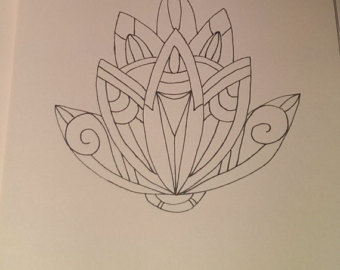 340x270 Flower Drawing Etsy