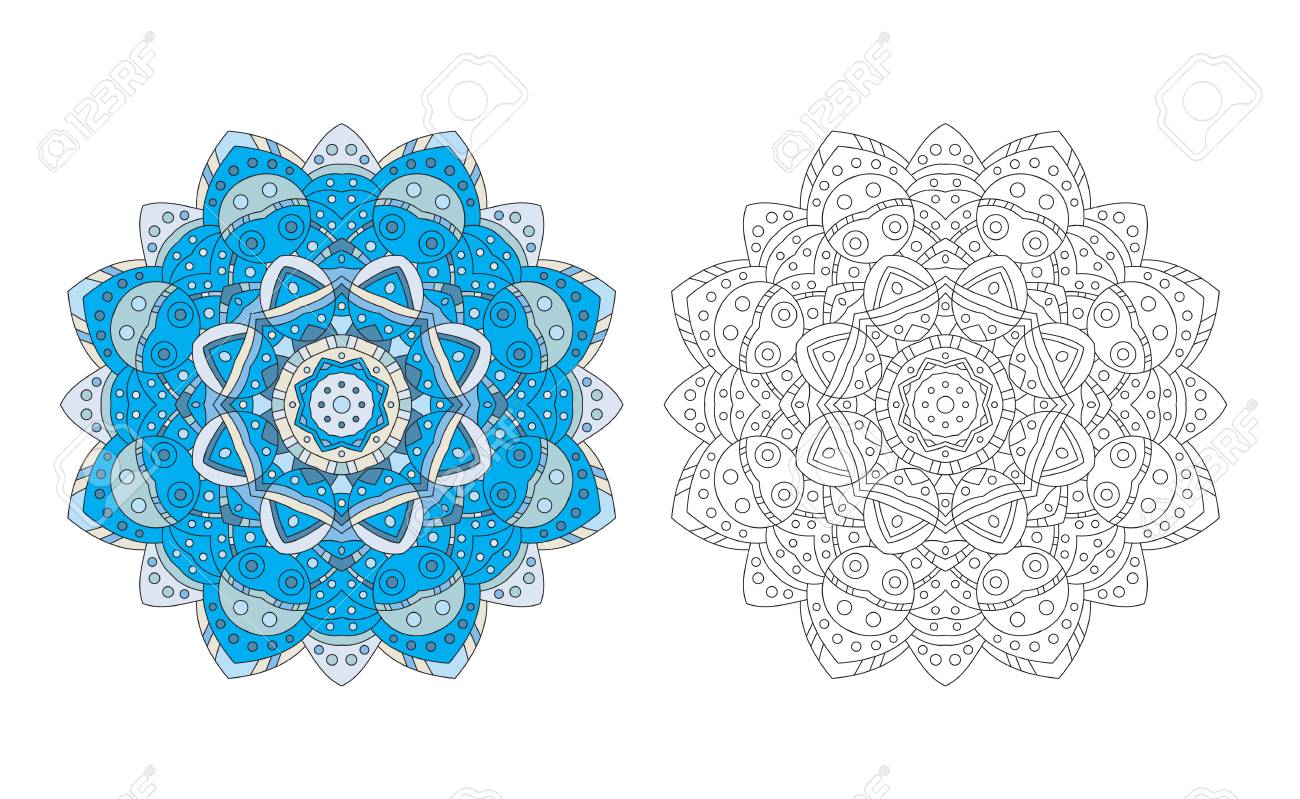 1300x799 Mandala Zentangle Coloring Page Antistress Adult Drawing Absract