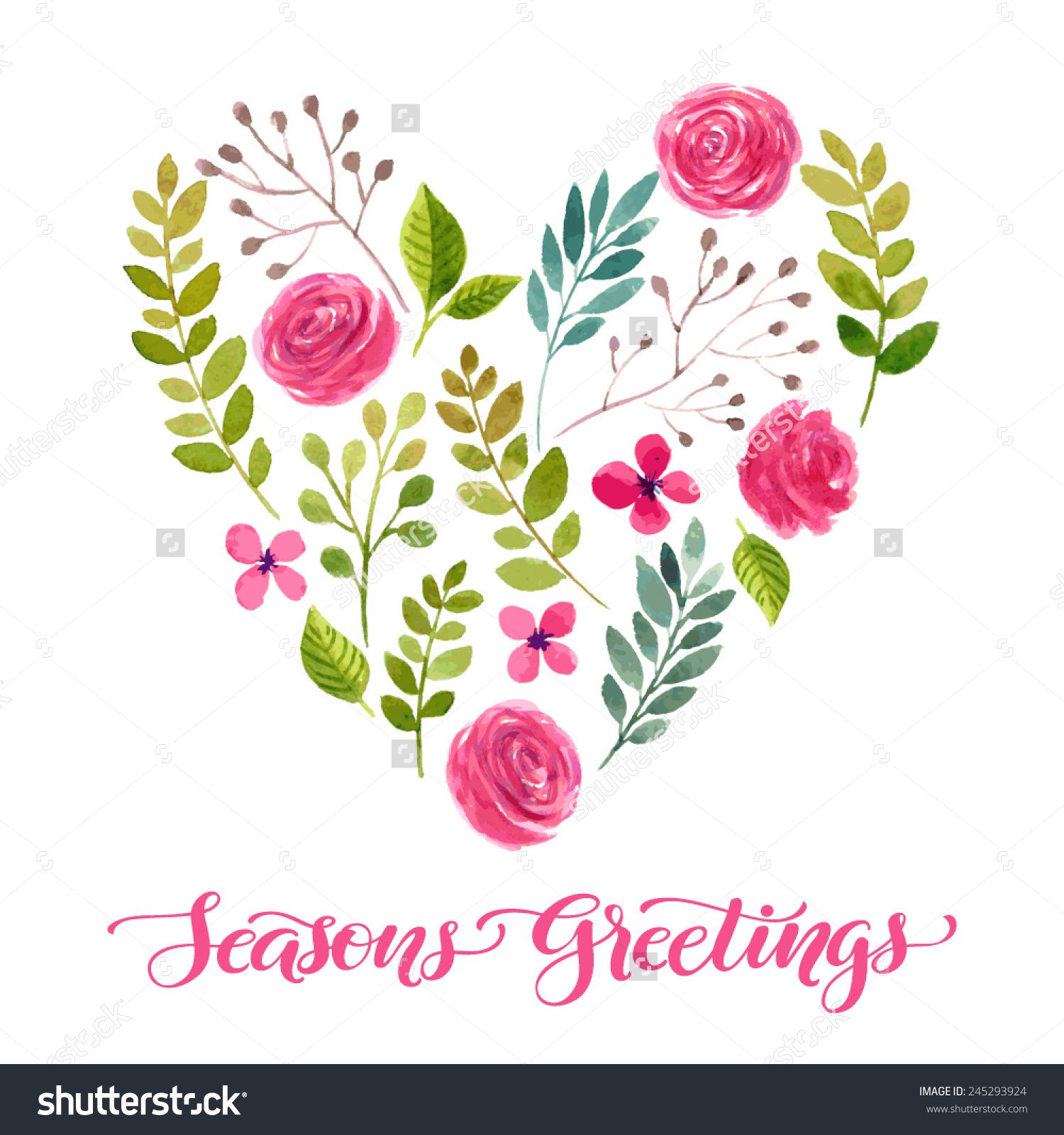 1500x1600 Vector Illustration Of Flowers Frame. Colorful Floral Heart