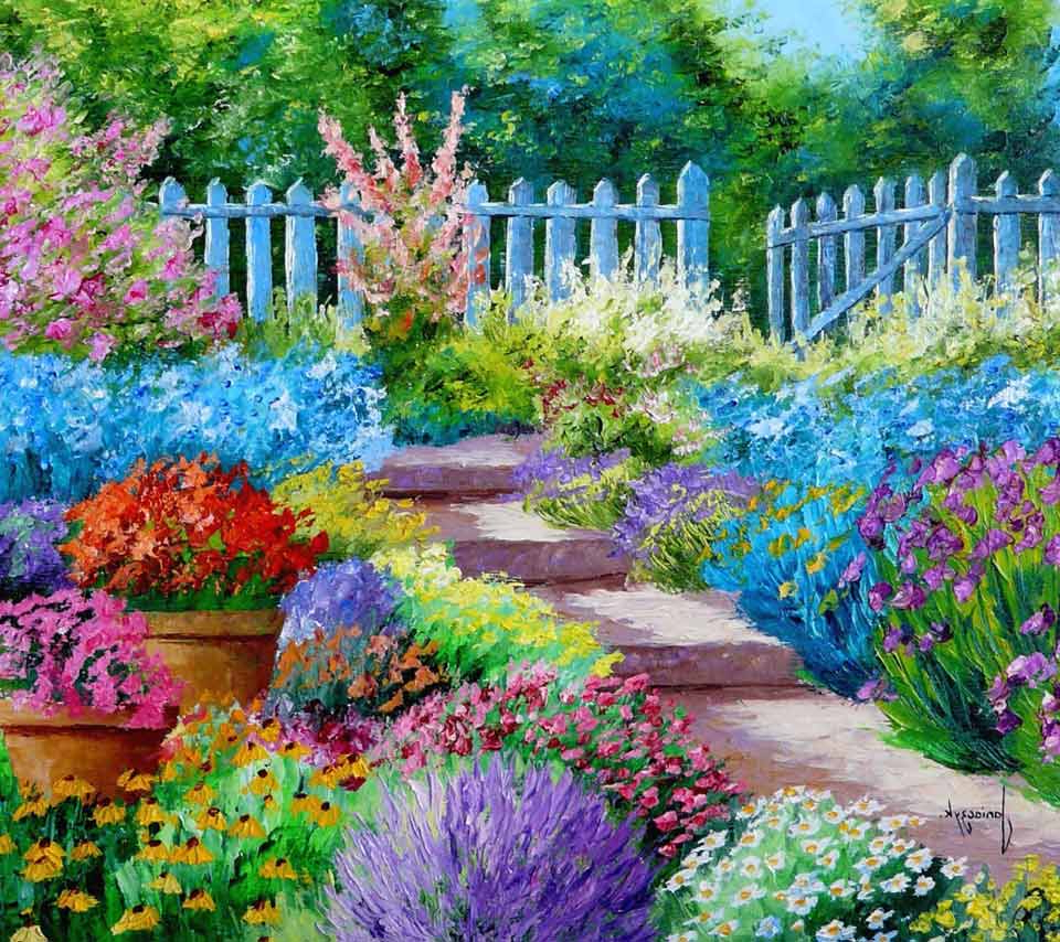 Flower Garden Drawing at GetDrawings | Free download