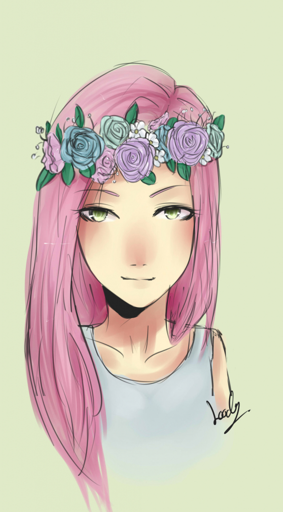 567x1024 Flower Girl Drawing Tumblr Tumblr Drawn Flowers