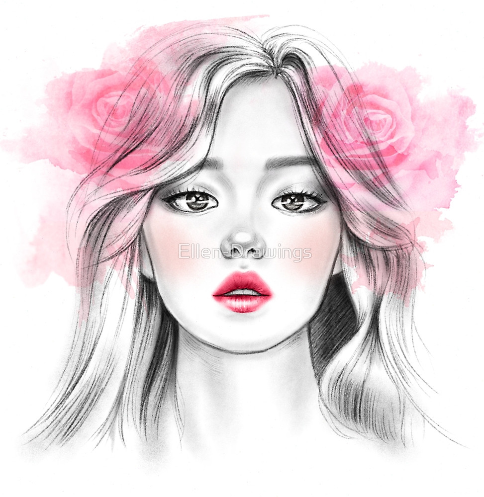 973x1000 Flower Girl By Ellen Drawings Redbubble