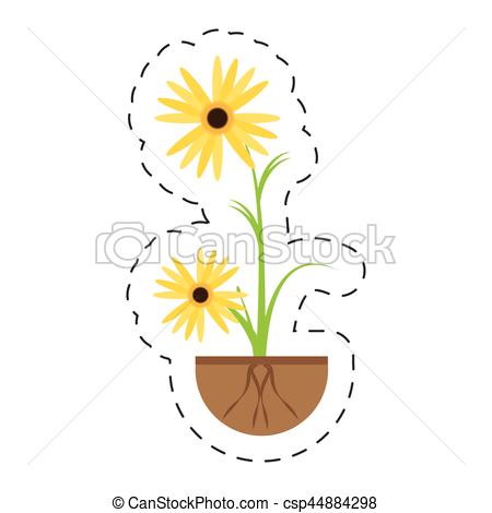 450x470 Marigold Flower Growing Plant Vector Illustration Eps 10 Eps