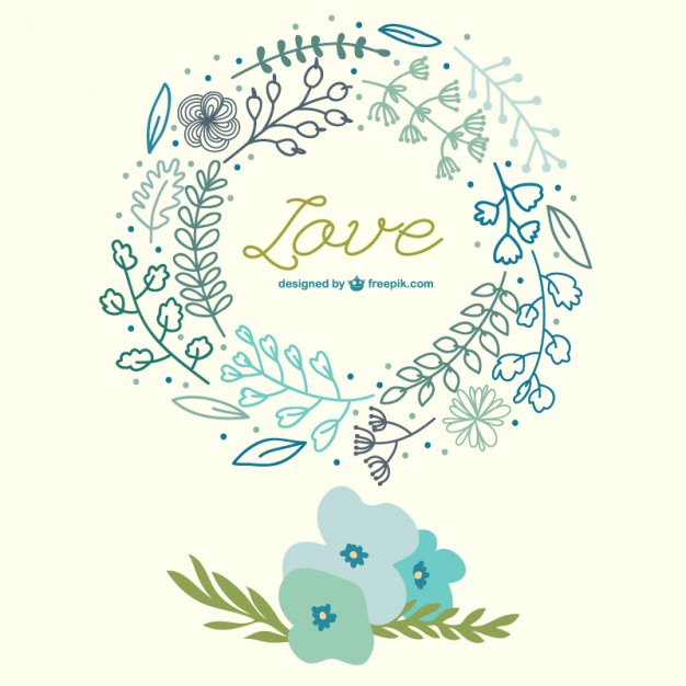 626x626 Spring Flowers Hand Drawn Love Card Vector Free Download