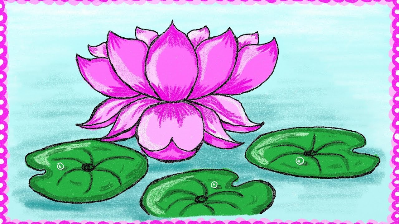 1280x720 Drawing A Simple Lotus Flower How To Draw Lotus Drawing