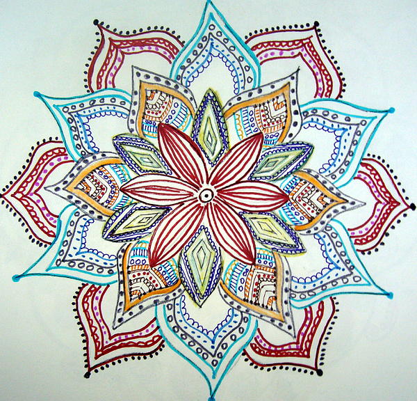 600x576 Mandala Drawing By Gladys Childers