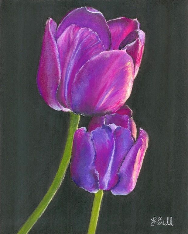 619x768 Flower Pastel Drawing