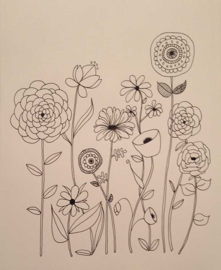 736x898 Znalezione Obrazy Dla Zapytania Flower Pattern Drawing Kwiaty