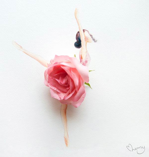 600x632 Artist Makes Lovely Illustrations Using Flowers Amazingly