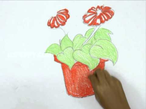 480x360 How To Draw A Colorful Flower Pot
