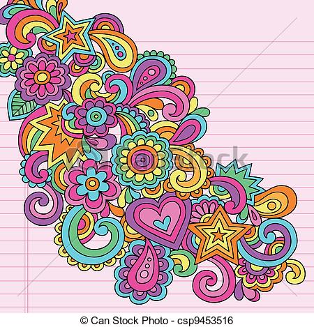 450x469 Flower Power Groovy Doodles Vector. Flower Power Groovy Clip