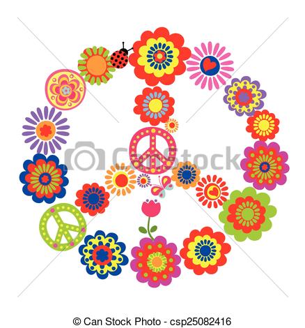 438x470 Flower Power Vector Clip Art