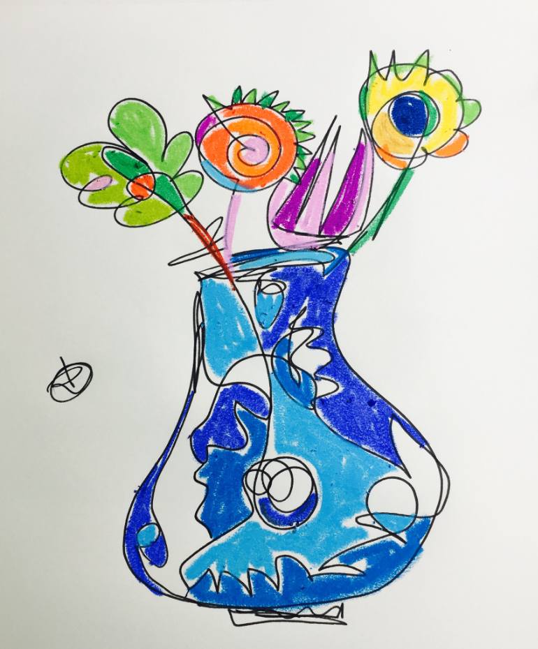 770x930 Saatchi Art Flower Power Drawing By Rob Bonnemaijers