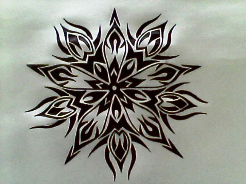 800x600 Tribal Flower Tattoo Design By Chrismetalfreak