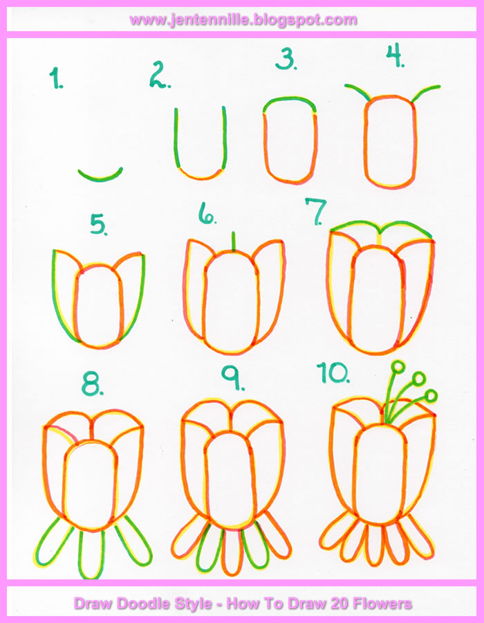 700x900 Jen Tennille's Draw Doodle Style! Doodle Flower Free Tutorial