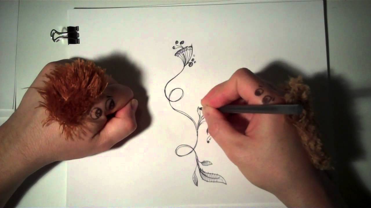 1280x720 How To Draw Sketch Doodle Flowers And Vine Misterelements