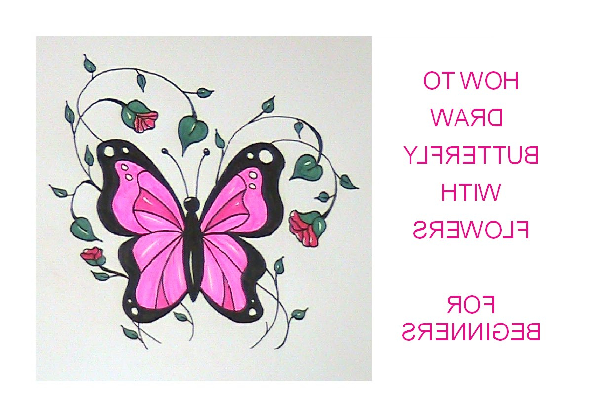 1199x845 Flowers And Butterflies Drawing How To Draw A Butterfly (With