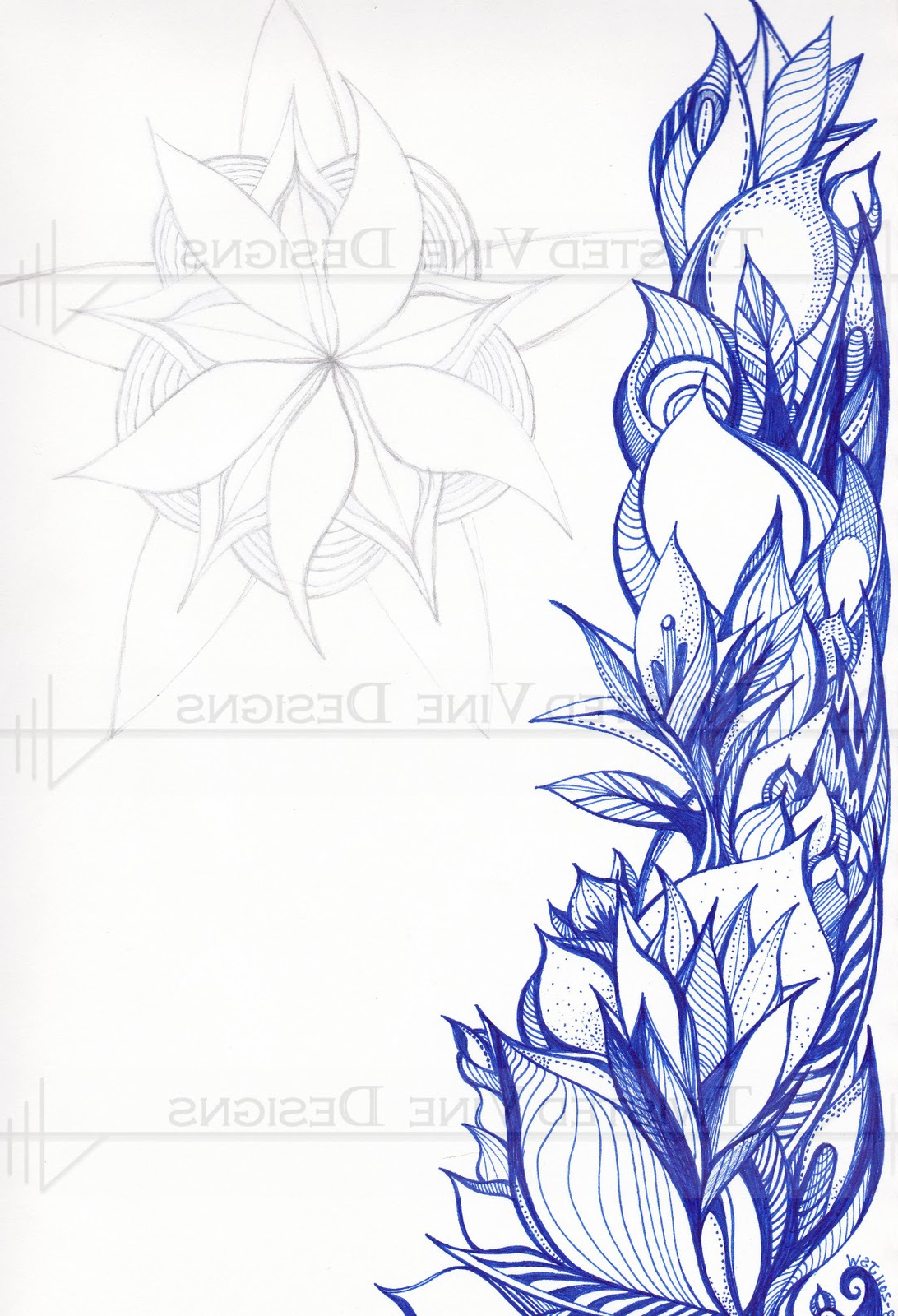 Flowers And Vines Drawing at GetDrawings.com | Free for personal use