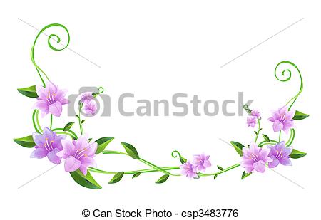 450x309 Purple Flower And Green Vines. Purple Flower With Green Stock