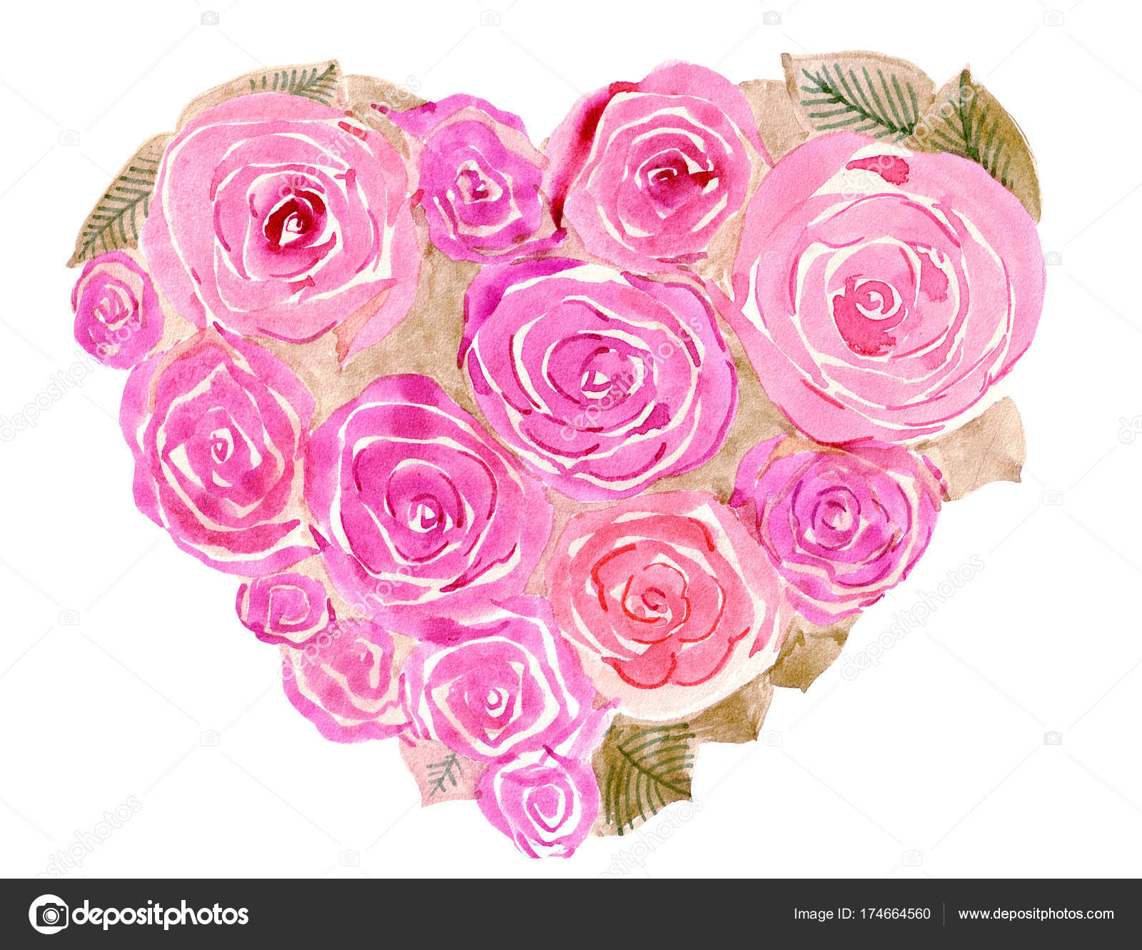 1600x1331 Watercolor Drawing Flowers Bouquet Stock Photo