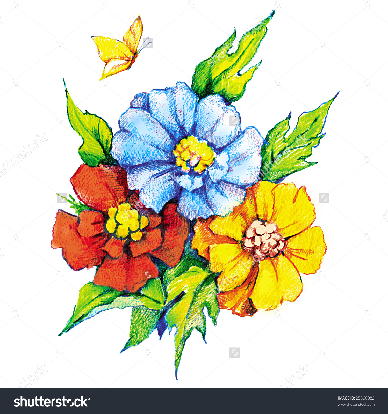 1498x1600 Flowers In Drawing Colour Beautiful Colour Pencil Sketches