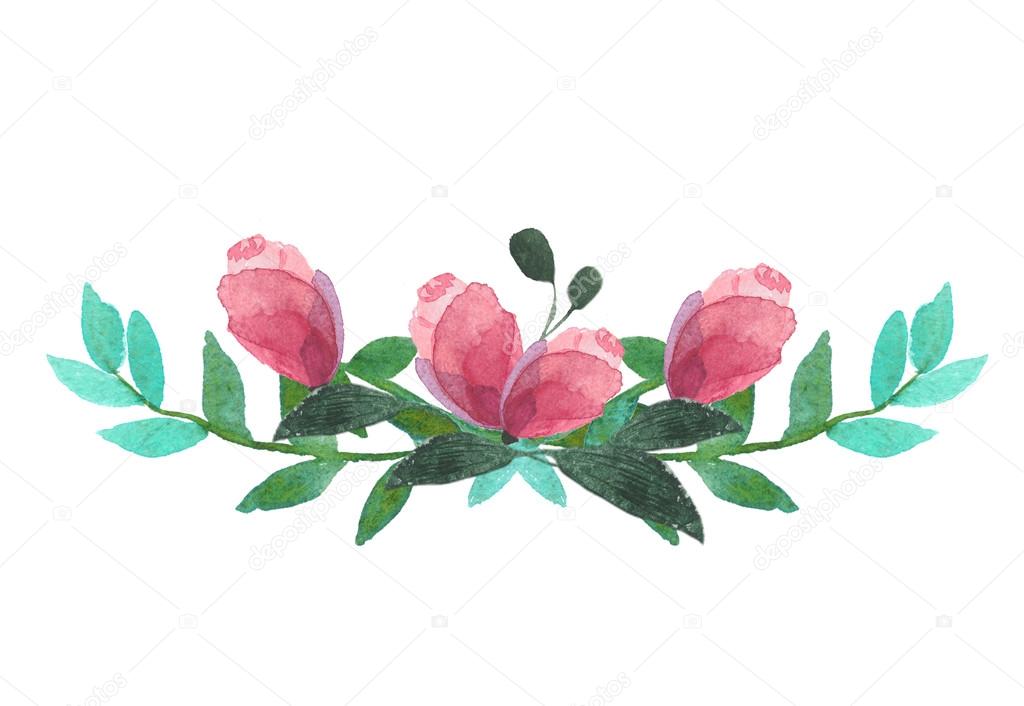 1024x706 Colorful Purple Floral Element With Leaves And Flowers,drawing