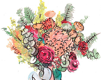 340x270 Flower Drawing Etsy